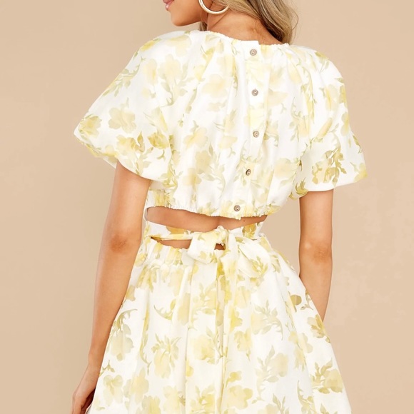 Floral Mini Dress With Open Back - Picture 2 of 3